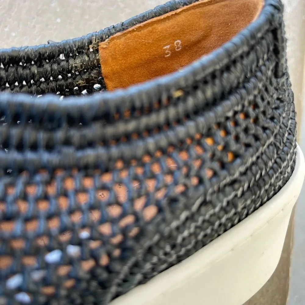 Clergerie Lisa7 Black Raffia Loafers‎